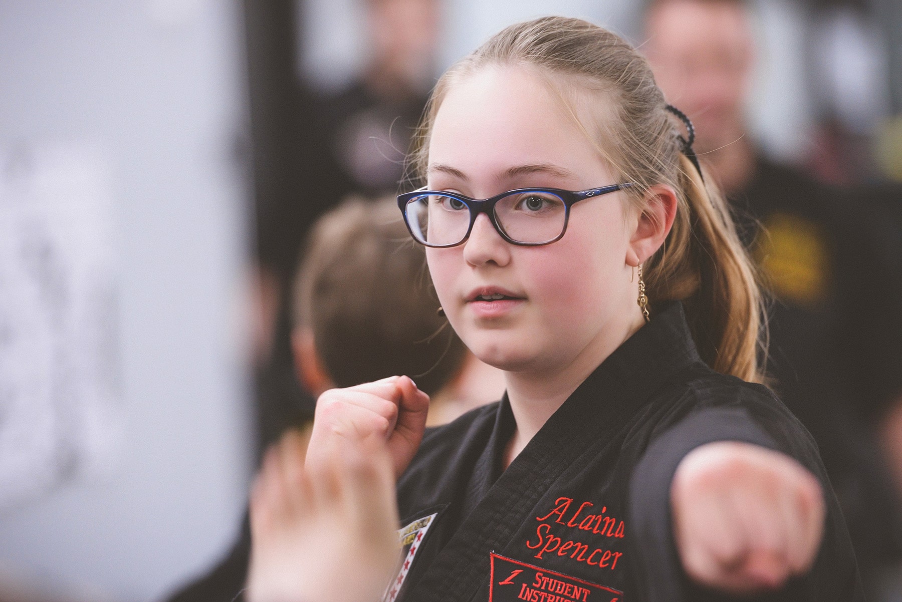 Fusion kid punching at Ultimate Leadership Martial Arts Cincinnati